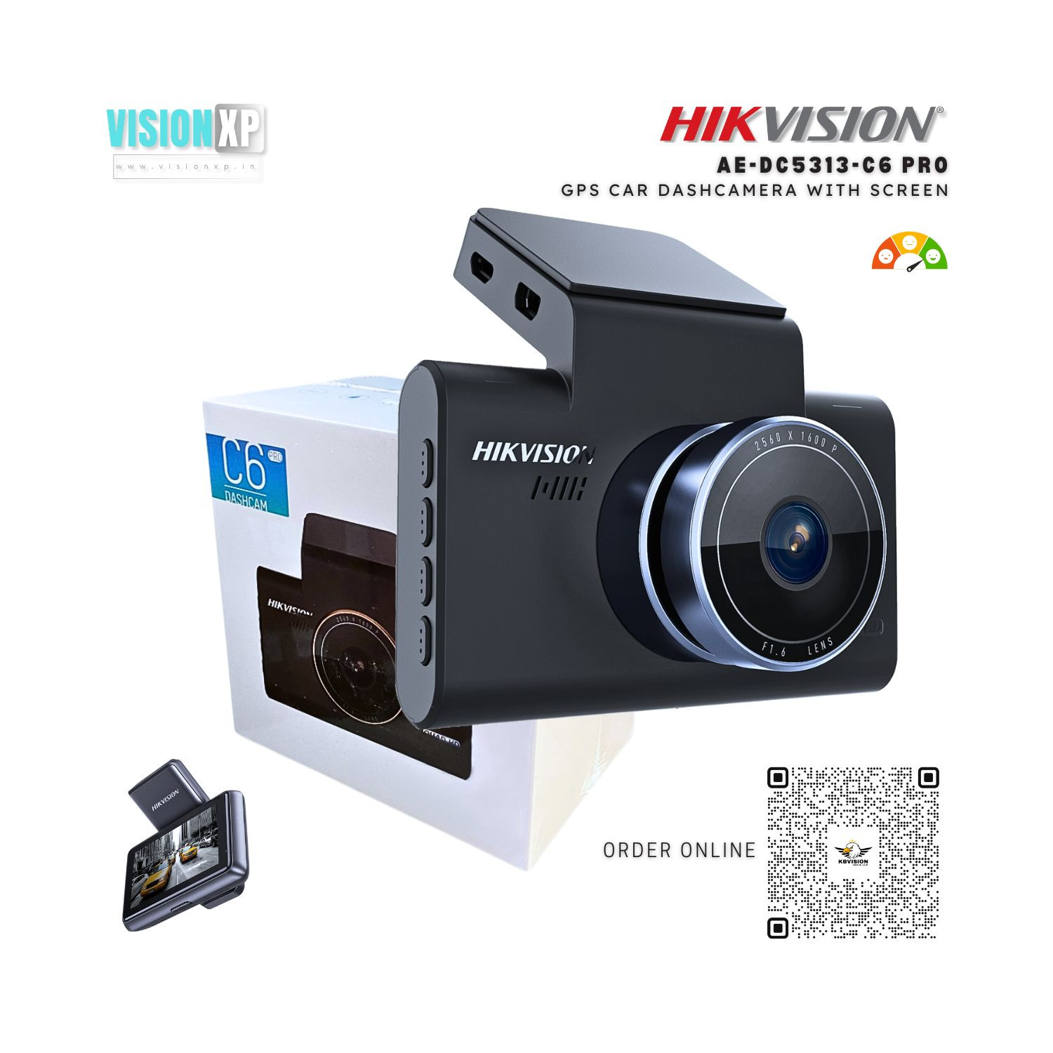 Hikvision AE-DC5313-C6 Pro GPS Car Dashcam with Screen